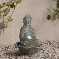 Buddha 12 Inch High Light LED Indoor Home Table Tabletop Zen Water Fountain    253792968950